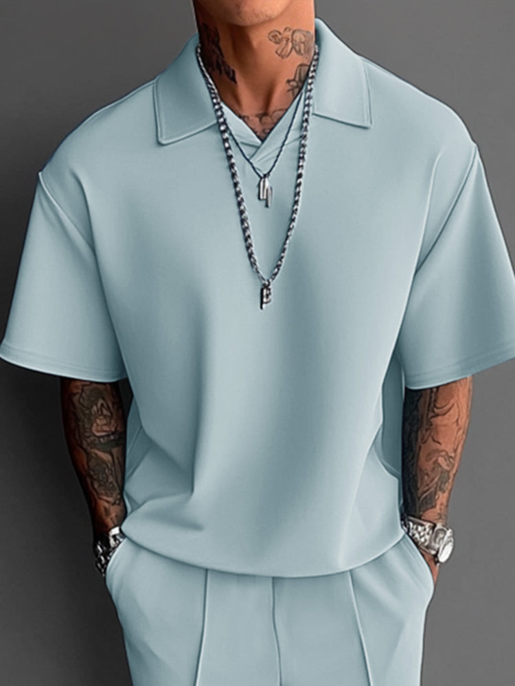Stretch Woven Summer Two-Piece Set — Men's | Relaxed Fit | Resort & Vacation