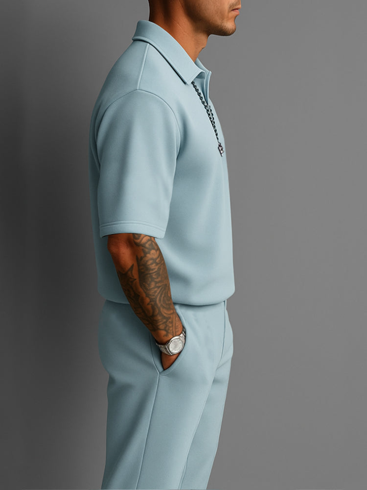 Stretch Woven Summer Two-Piece Set — Men's | Relaxed Fit | Resort & Vacation