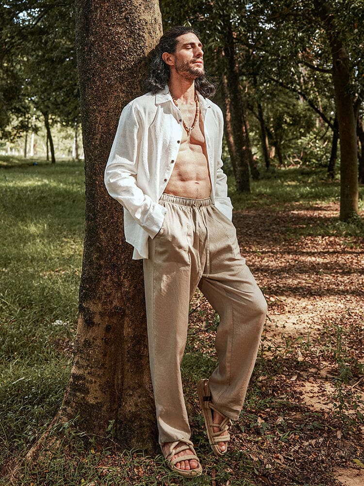 100% Linen Woven Shirt — Men's | Relaxed Fit | Pure Comfort Essential