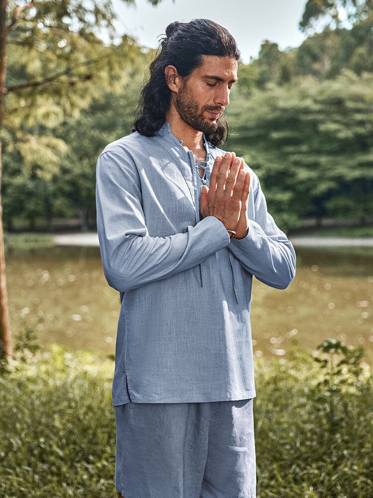 Cotton Linen Woven Top — Men's | Relaxed Fit | Breathable Everyday Essential