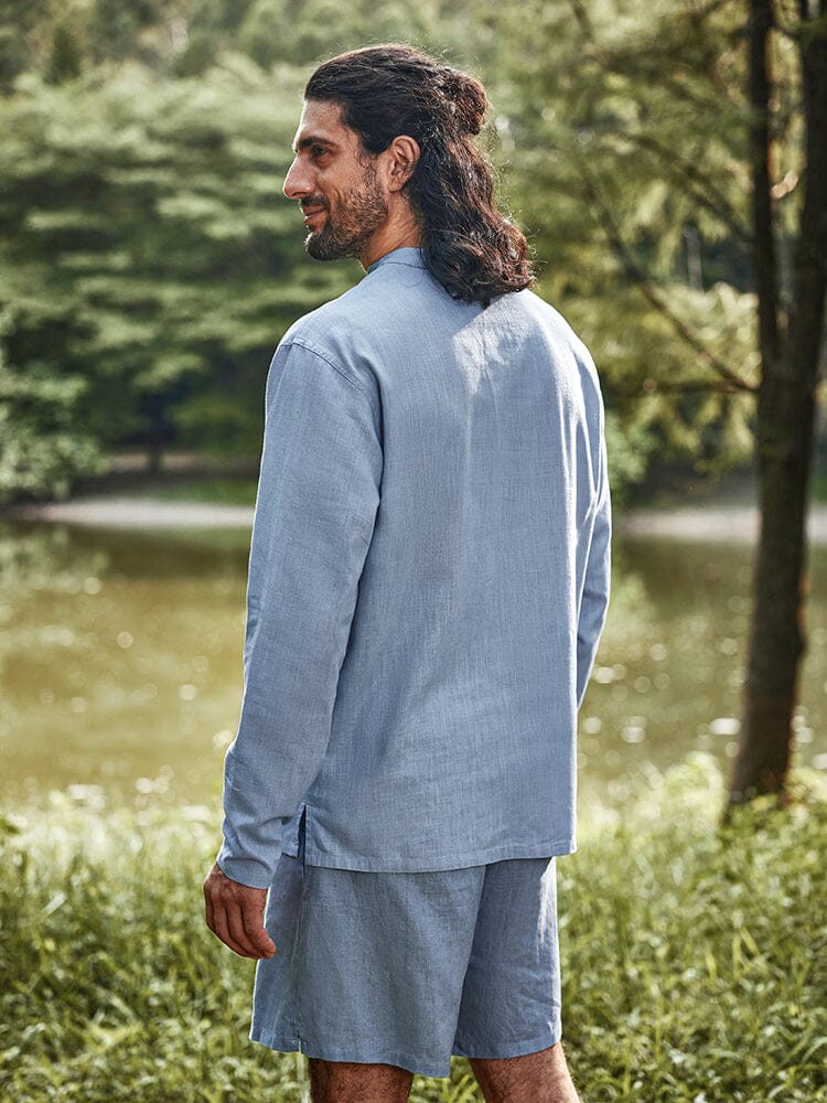 Cotton Linen Woven Top — Men's | Relaxed Fit | Breathable Everyday Essential