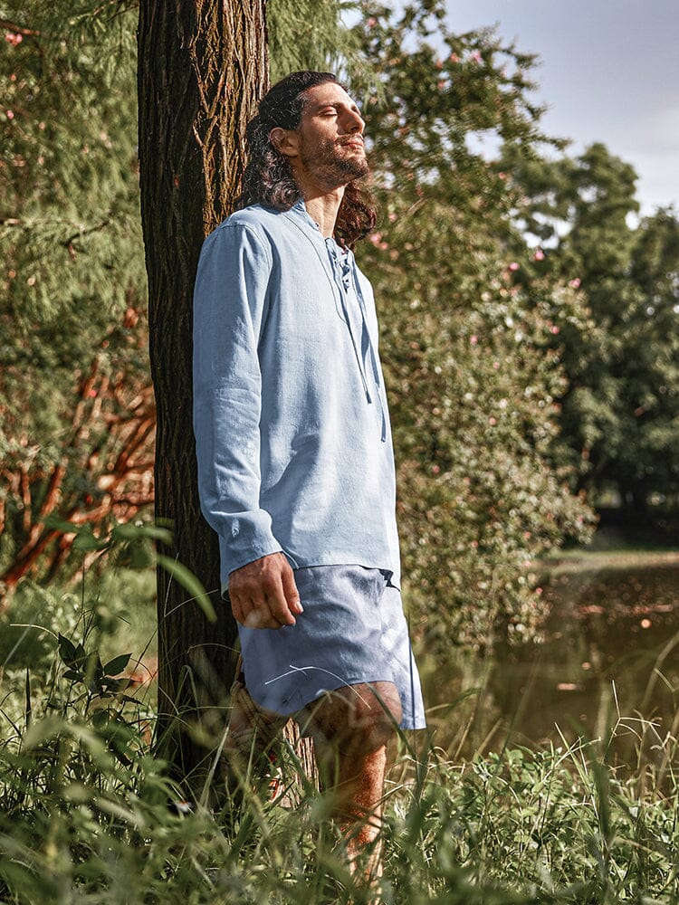 Cotton Linen Woven Top — Men's | Relaxed Fit | Breathable Everyday Essential
