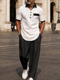 Contrast-Color Coordinated Set — Men's | Relaxed Woven Fit | Colour-Block Style
