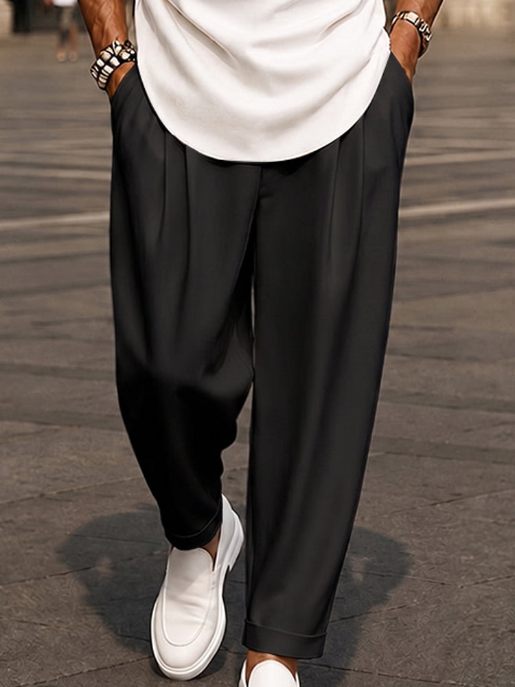 Contrast-Color Coordinated Set — Men's | Relaxed Woven Fit | Colour-Block Style