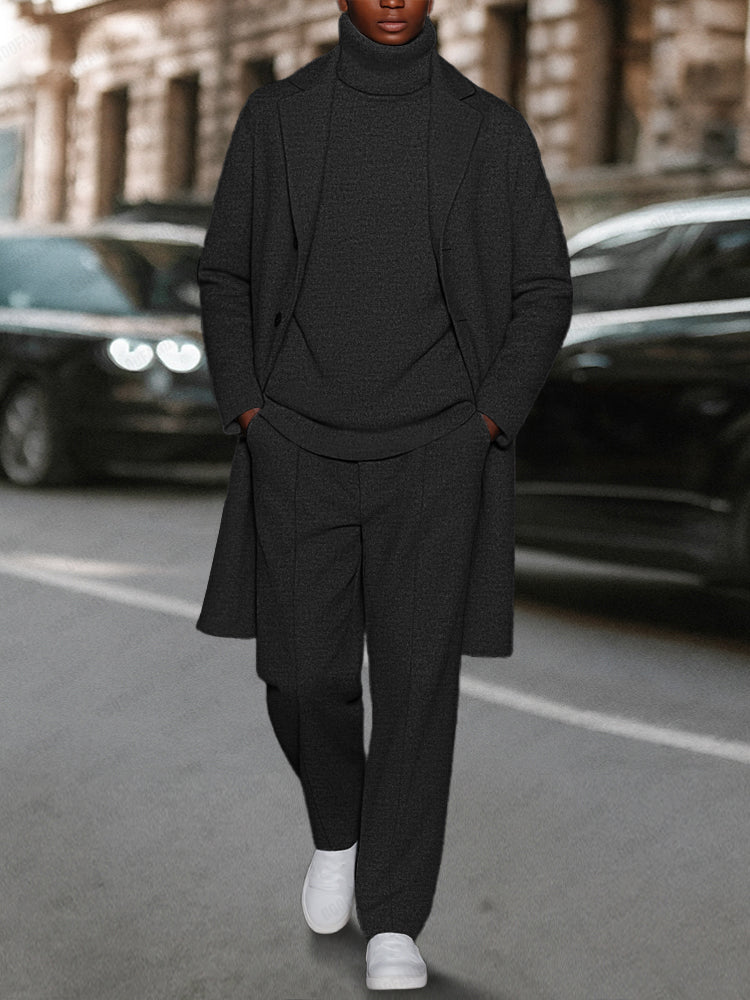 Luxury Stretch Woven Three-Piece Set — Men's | Tailored Relaxed Fit | Elevated Everyday