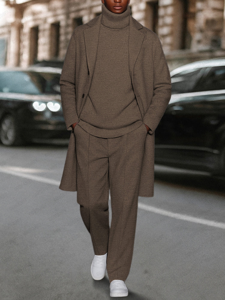 Luxury Stretch Woven Three-Piece Set — Men's | Tailored Relaxed Fit | Elevated Everyday