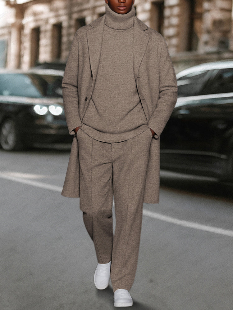 Luxury Stretch Woven Three-Piece Set — Men's | Tailored Relaxed Fit | Elevated Everyday