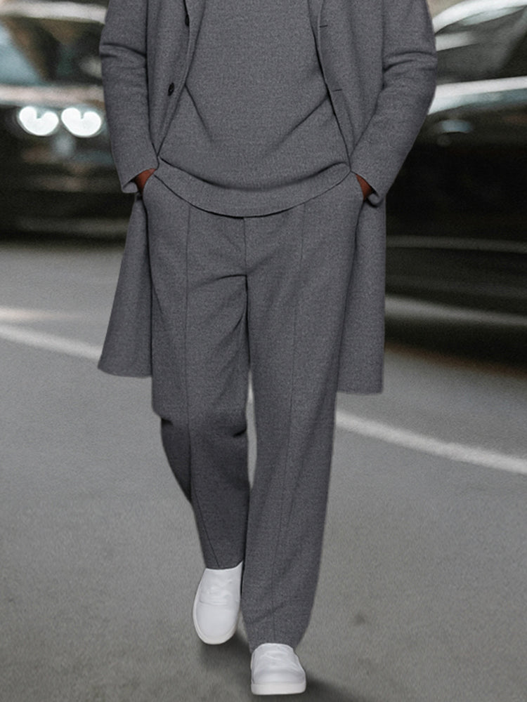 Luxury Stretch Woven Three-Piece Set — Men's | Tailored Relaxed Fit | Elevated Everyday