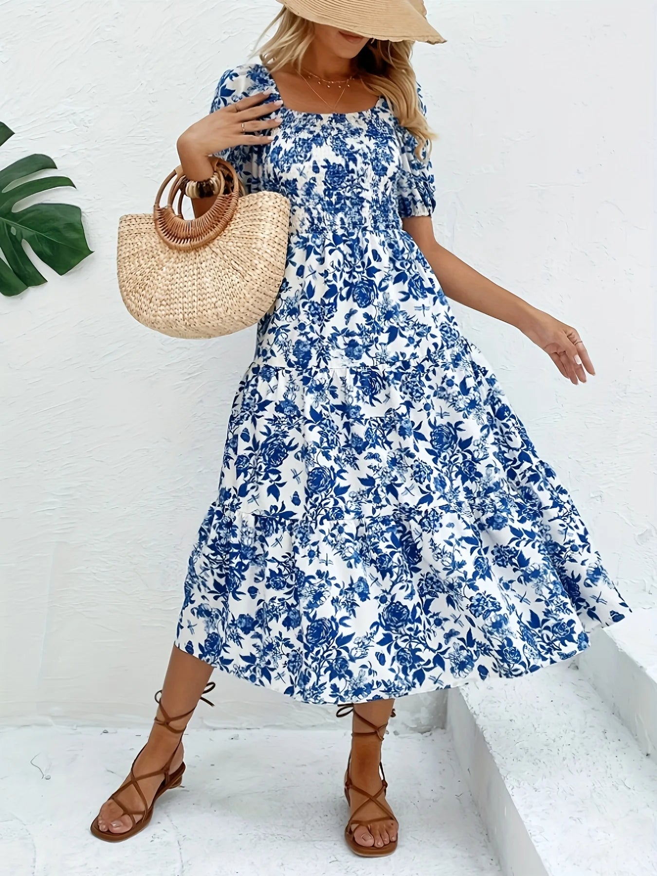 Collared Floral Woven Maxi Dress — Women's | Shirt-Style Fit | Polished Resort