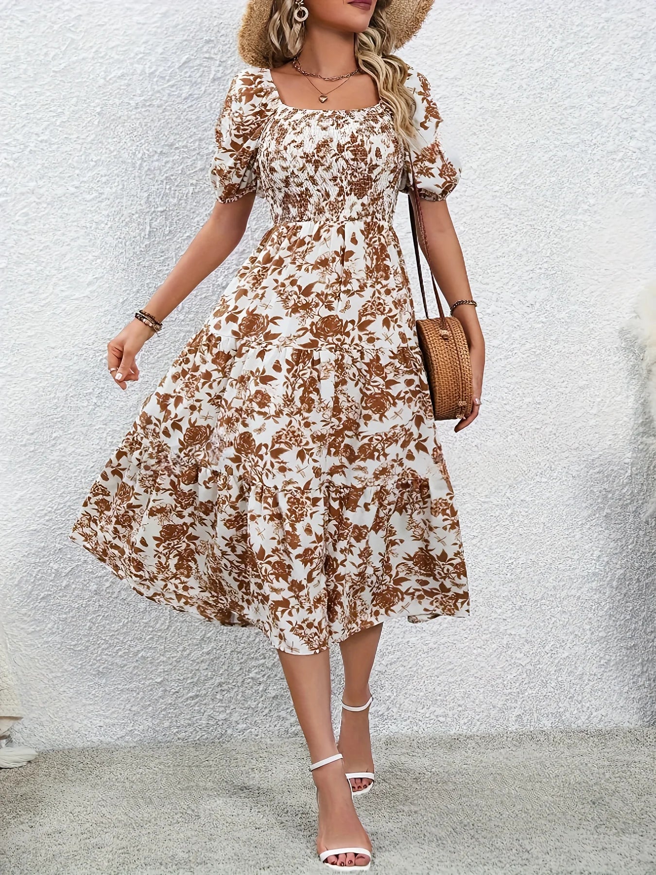 Collared Floral Woven Maxi Dress — Women's | Shirt-Style Fit | Polished Resort