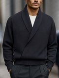 Shawl-Collar Ribbed Knit Sweater — Men's | Relaxed Fit | Refined Weekend Layer
