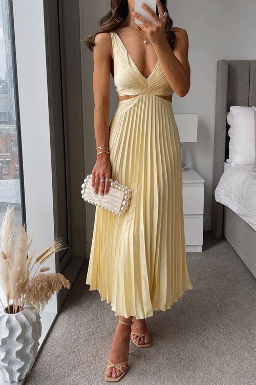 Elle — V-Neck Woven Maxi Dress | Clean Silhouette | Everyday Elegance