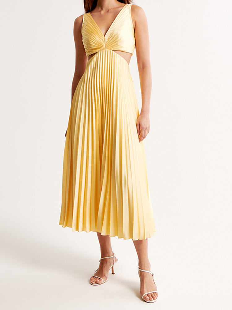 Elle — V-Neck Woven Maxi Dress | Clean Silhouette | Everyday Elegance