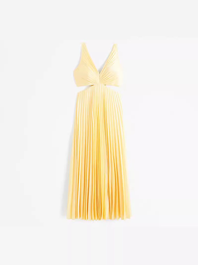 Elle — V-Neck Woven Maxi Dress | Clean Silhouette | Everyday Elegance