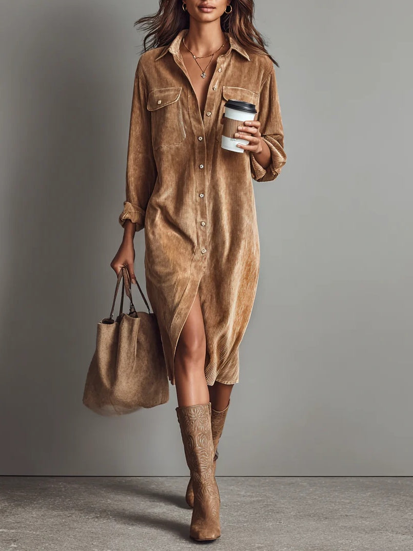 Elle — Flared-Hem Woven Dress | A-Line Silhouette | Polished Everyday