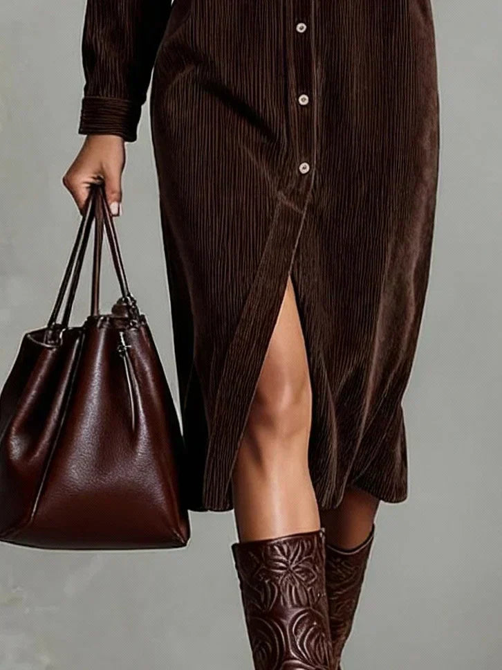 Elle — Flared-Hem Woven Dress | A-Line Silhouette | Polished Everyday
