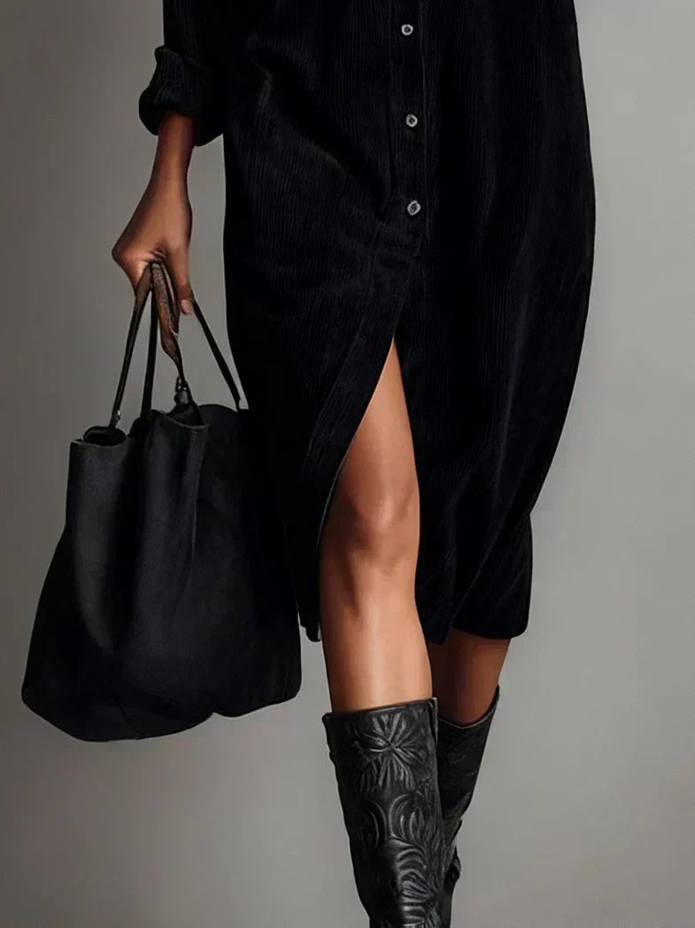 Elle — Flared-Hem Woven Dress | A-Line Silhouette | Polished Everyday