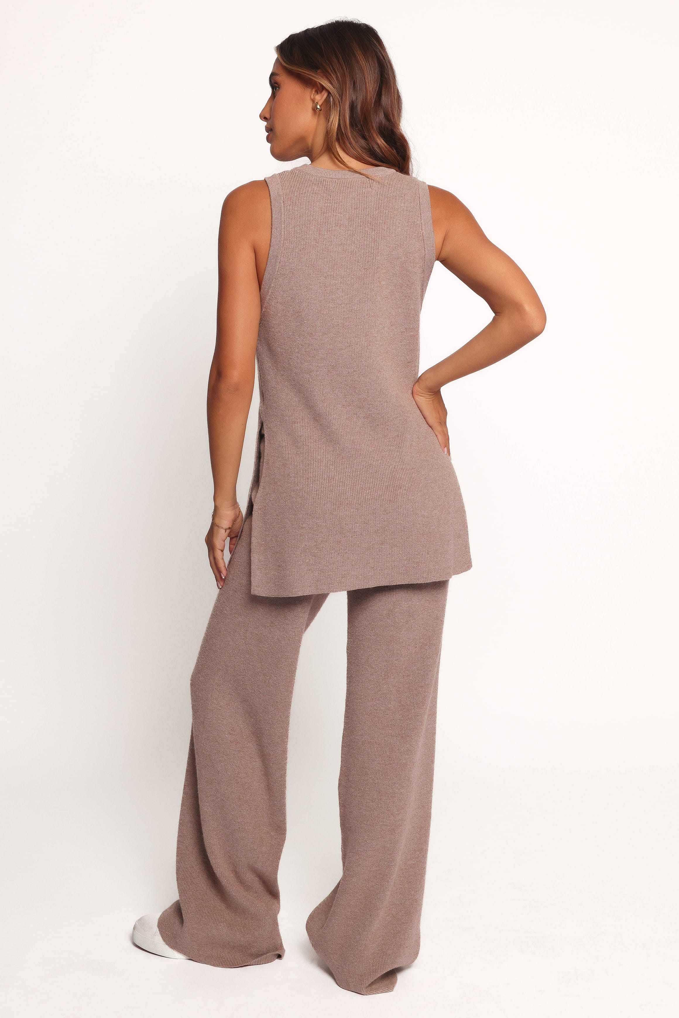Ellory — Ribbed Knit Pant Set | Relaxed Stretch Fit | Neutral Everyday