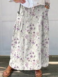Eloisa — Floral Woven Pocket Midi Skirt | Relaxed A-Line | Feminine Everyday