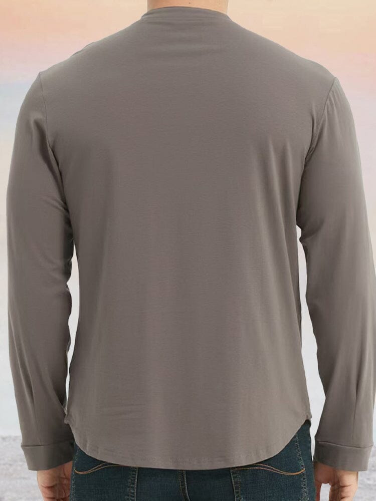 100% Cotton Henley Shirt — Men's | Relaxed Fit | Clean Everyday Staple