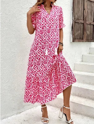 Drawstring Linen-Look Maxi Dress — Women's | Relaxed Fit | Summer Essential