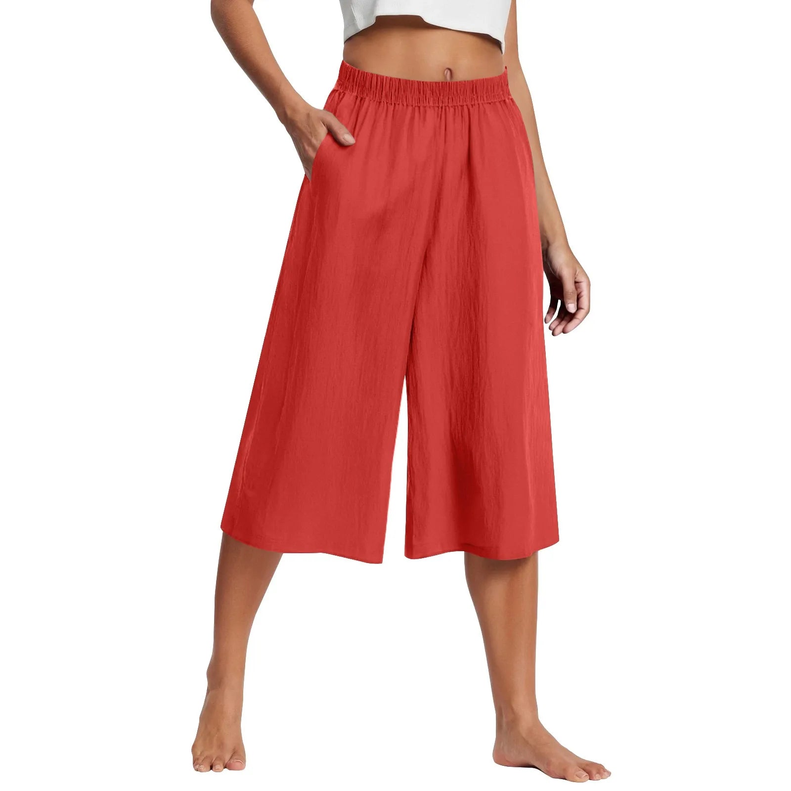 Wide-Leg Cropped Capris — Women's | Relaxed Fit | Effortless Summer Bottom