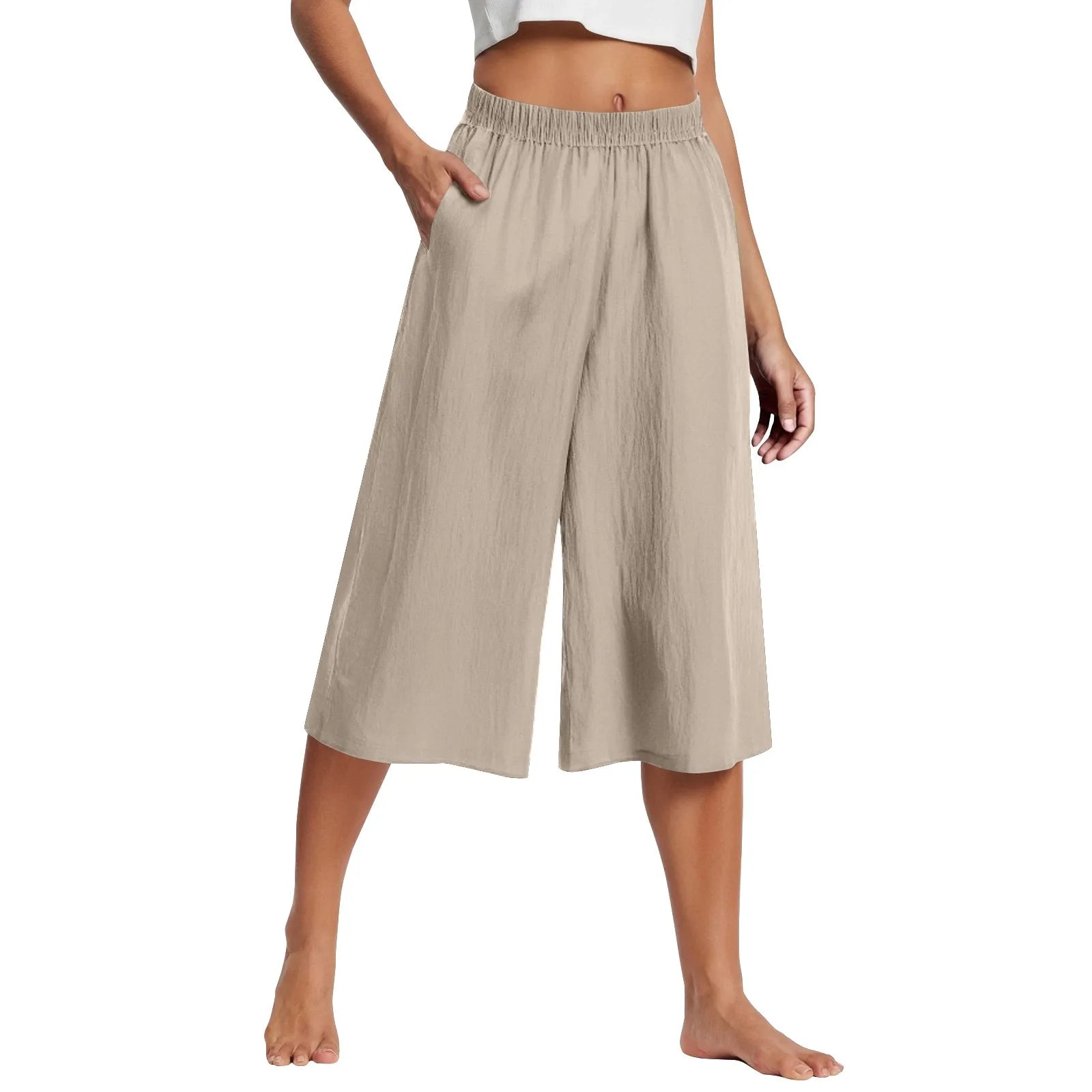Wide-Leg Cropped Capris — Women's | Relaxed Fit | Effortless Summer Bottom
