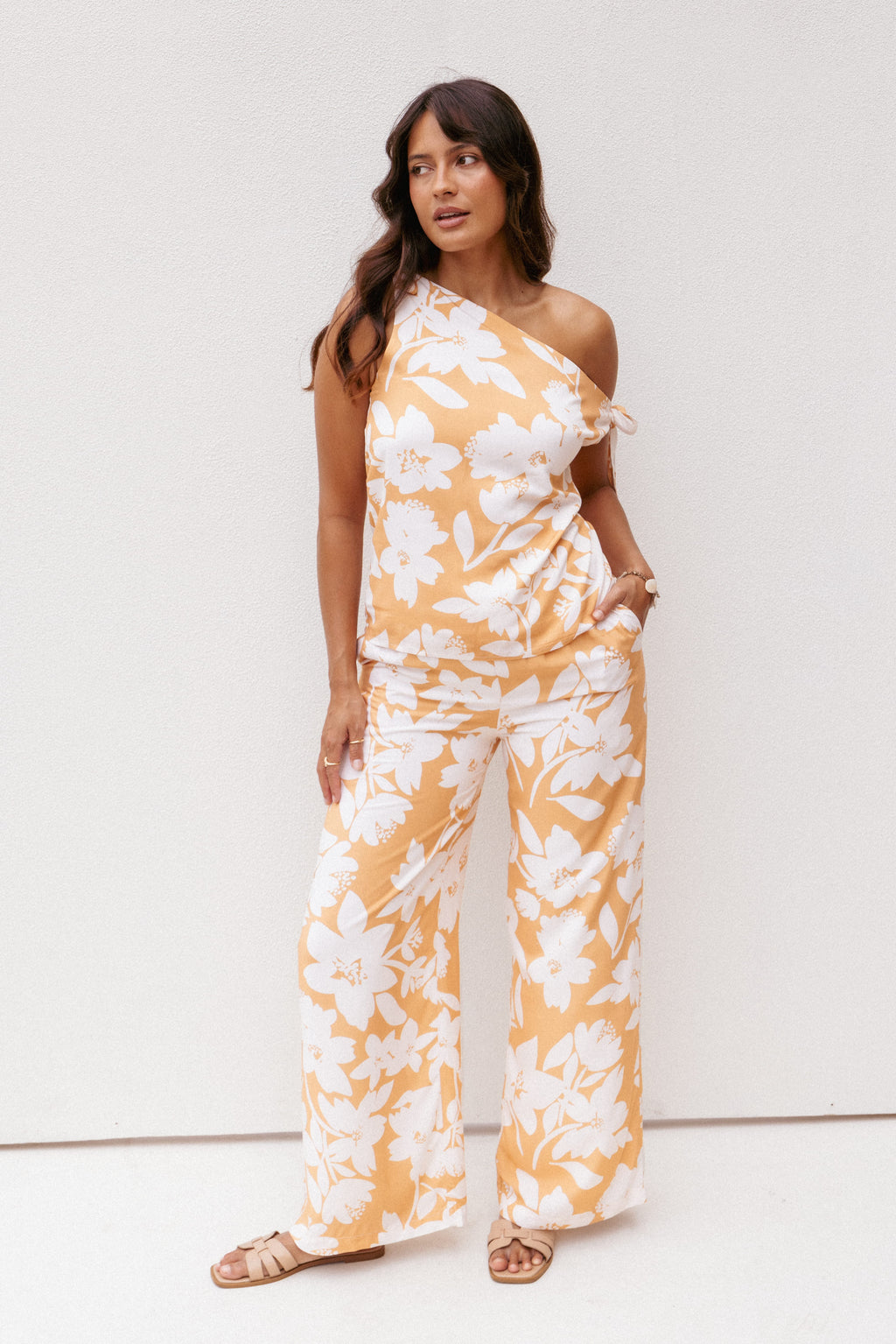 Flynn — Floral Woven Wide-Leg Pant Set | Relaxed Two-Piece | Summer Garden
