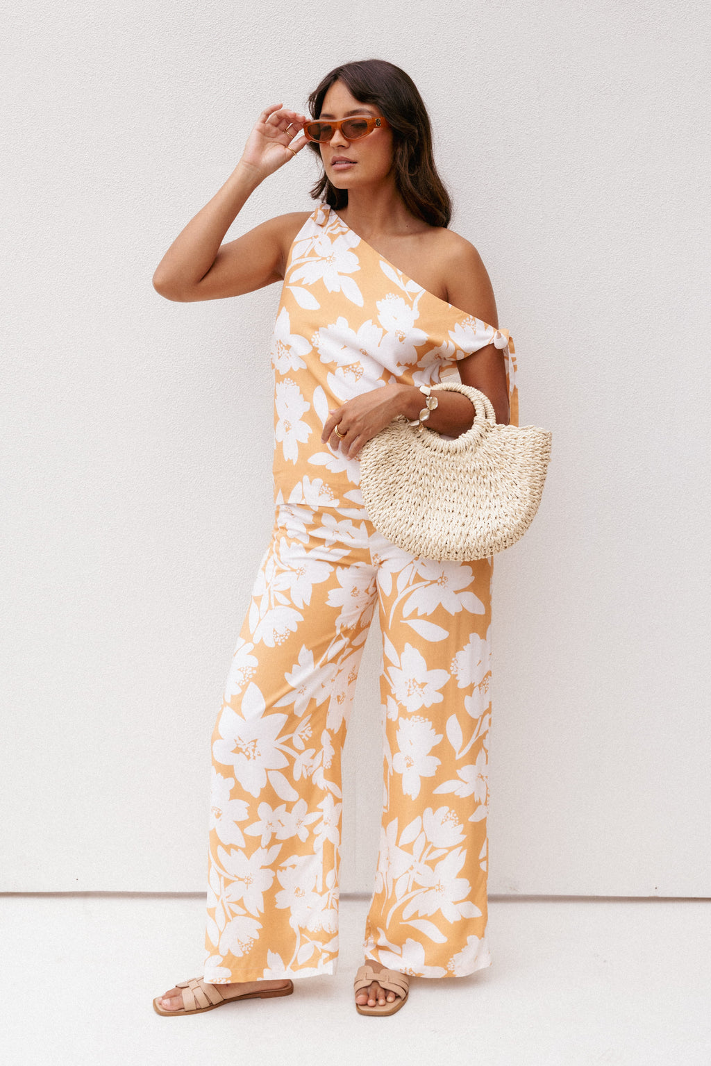 Flynn — Floral Woven Wide-Leg Pant Set | Relaxed Two-Piece | Summer Garden
