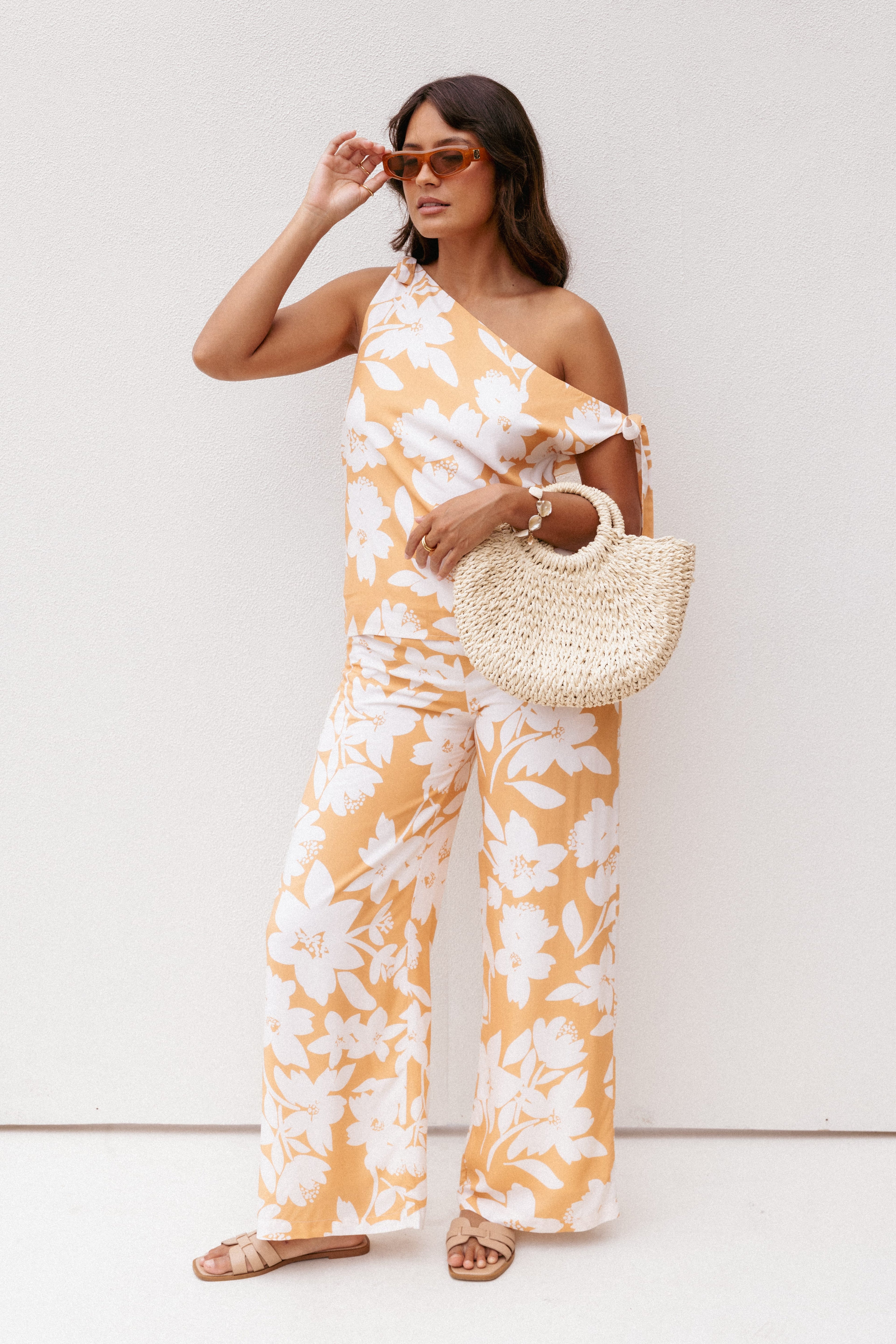 Flynn — Floral Woven Wide-Leg Pant Set | Relaxed Two-Piece | Summer Garden