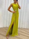 Freesia — Pleated Chiffon Maxi Dress | Flowy Silhouette | Feminine Occasion