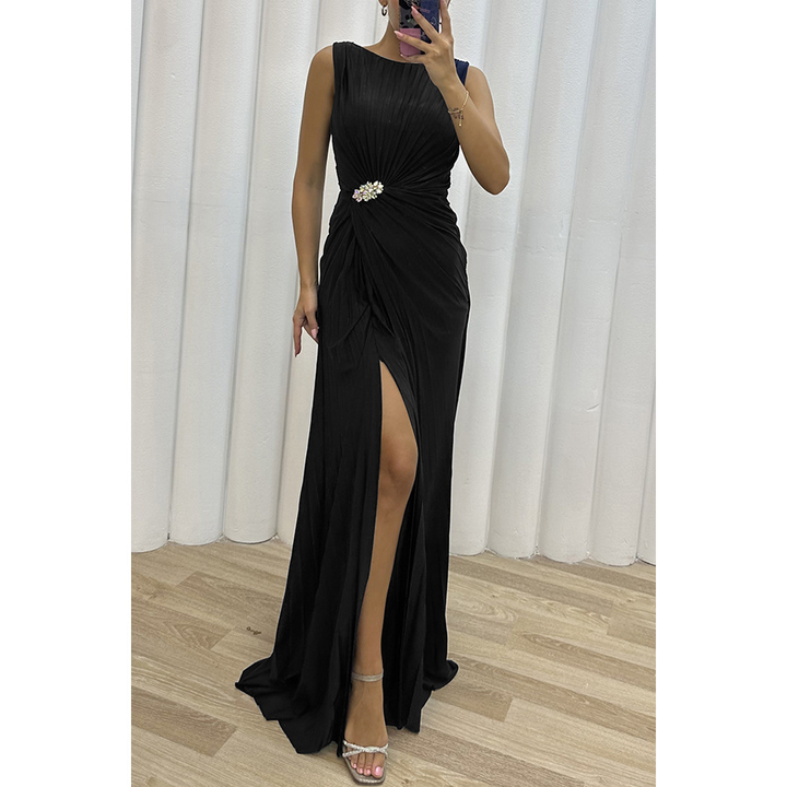Freesia — Pleated Chiffon Maxi Dress | Flowy Silhouette | Feminine Occasion