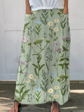 Gerlin — Floral Print Woven Pocket Skirt | Elastic Waist | Garden Style