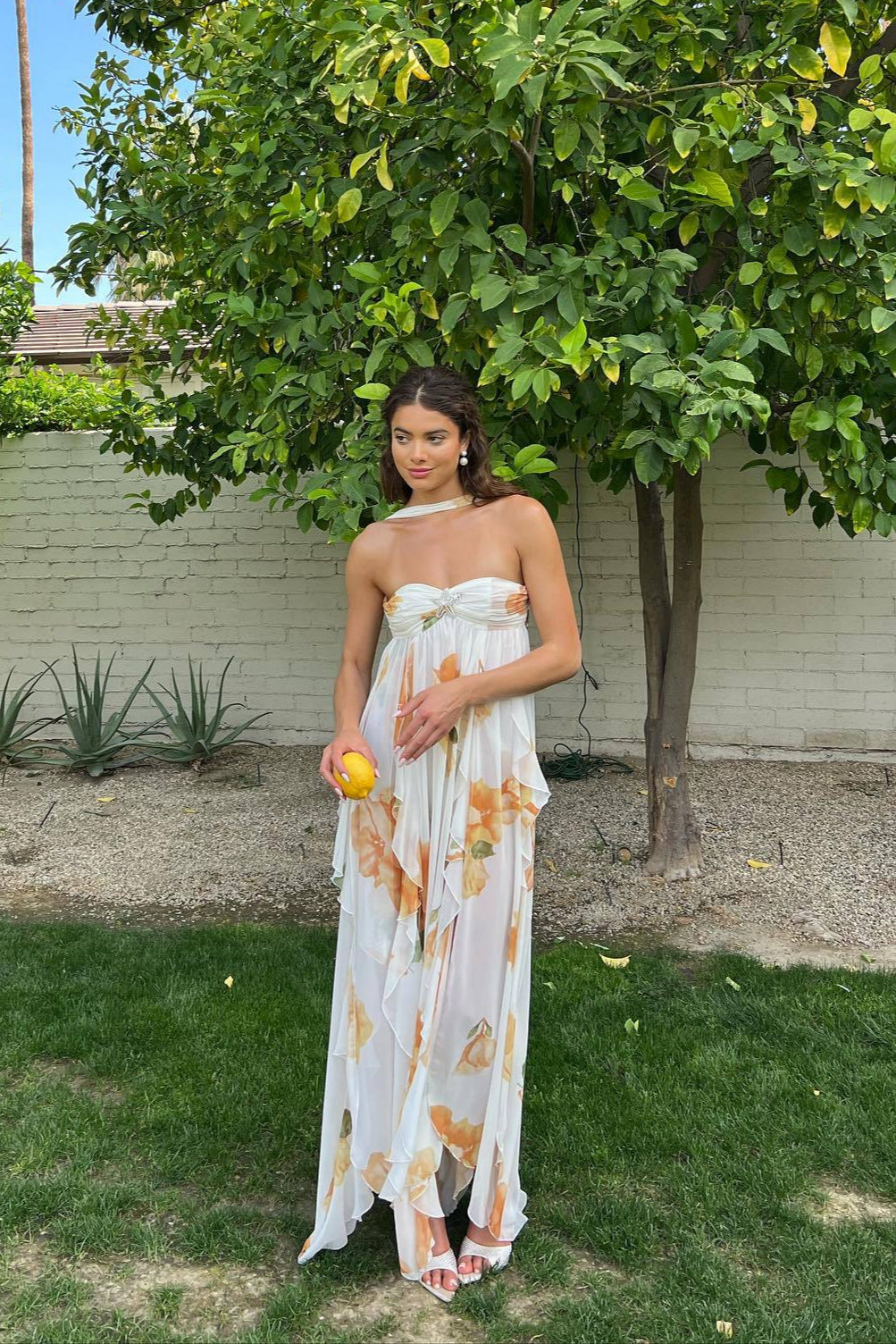 Gwen — Halter-Neck Chiffon Maxi Dress | Open Back | Resort & Evening