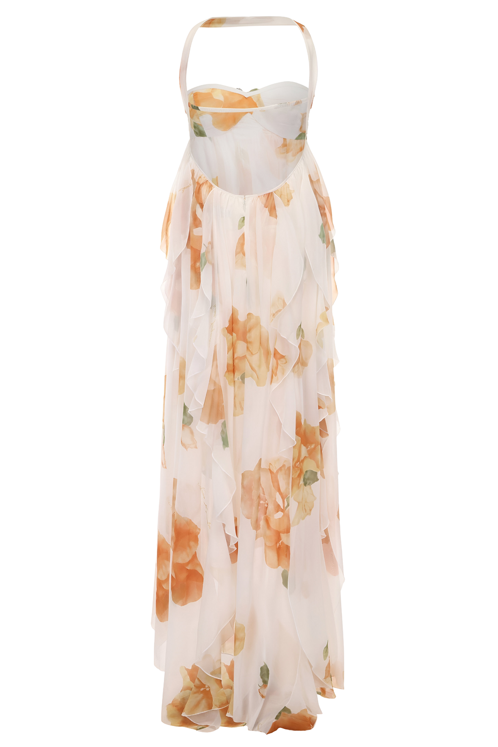Gwen — Halter-Neck Chiffon Maxi Dress | Open Back | Resort & Evening