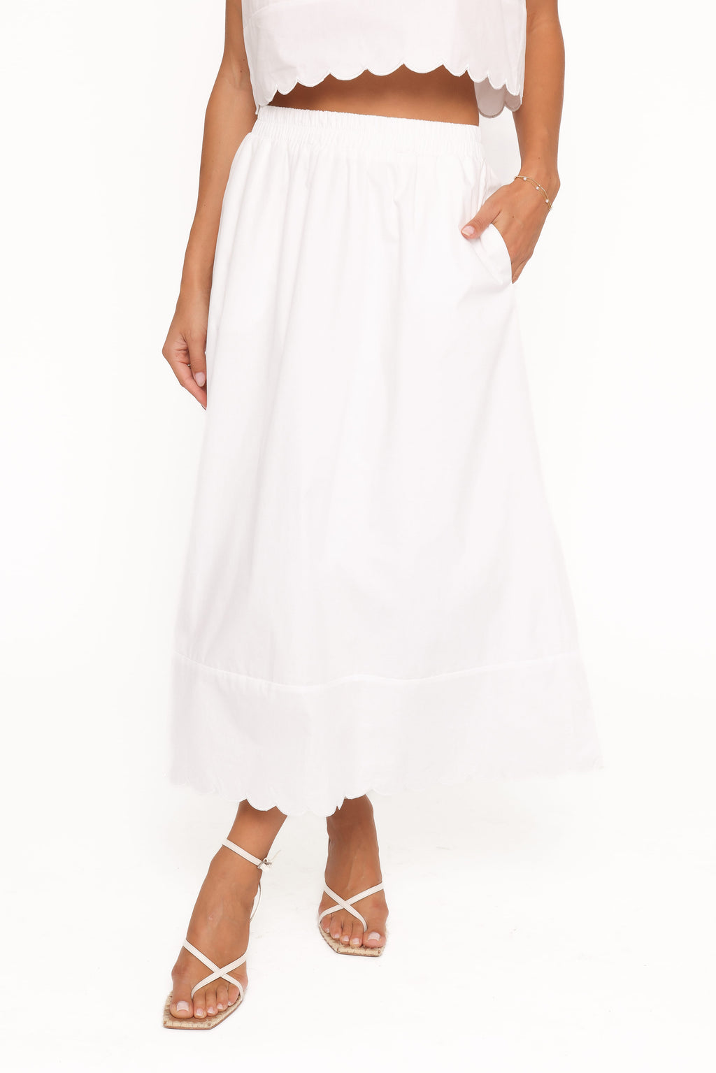 Heather — Minimal Woven Maxi Skirt Set | Clean Lines | Smart Casual