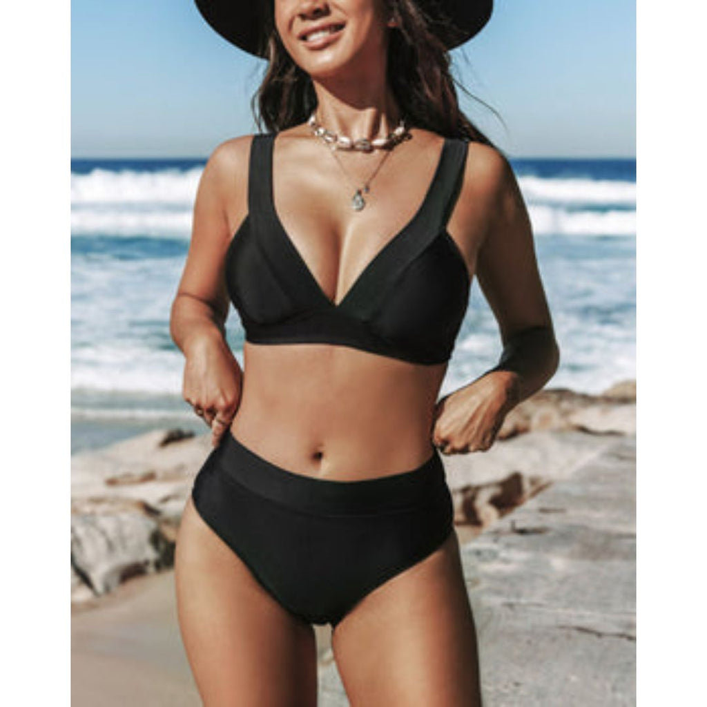 Hilde — Solid High-Waist One-Piece Swimsuit | Sleek Silhouette | Supportive Fit