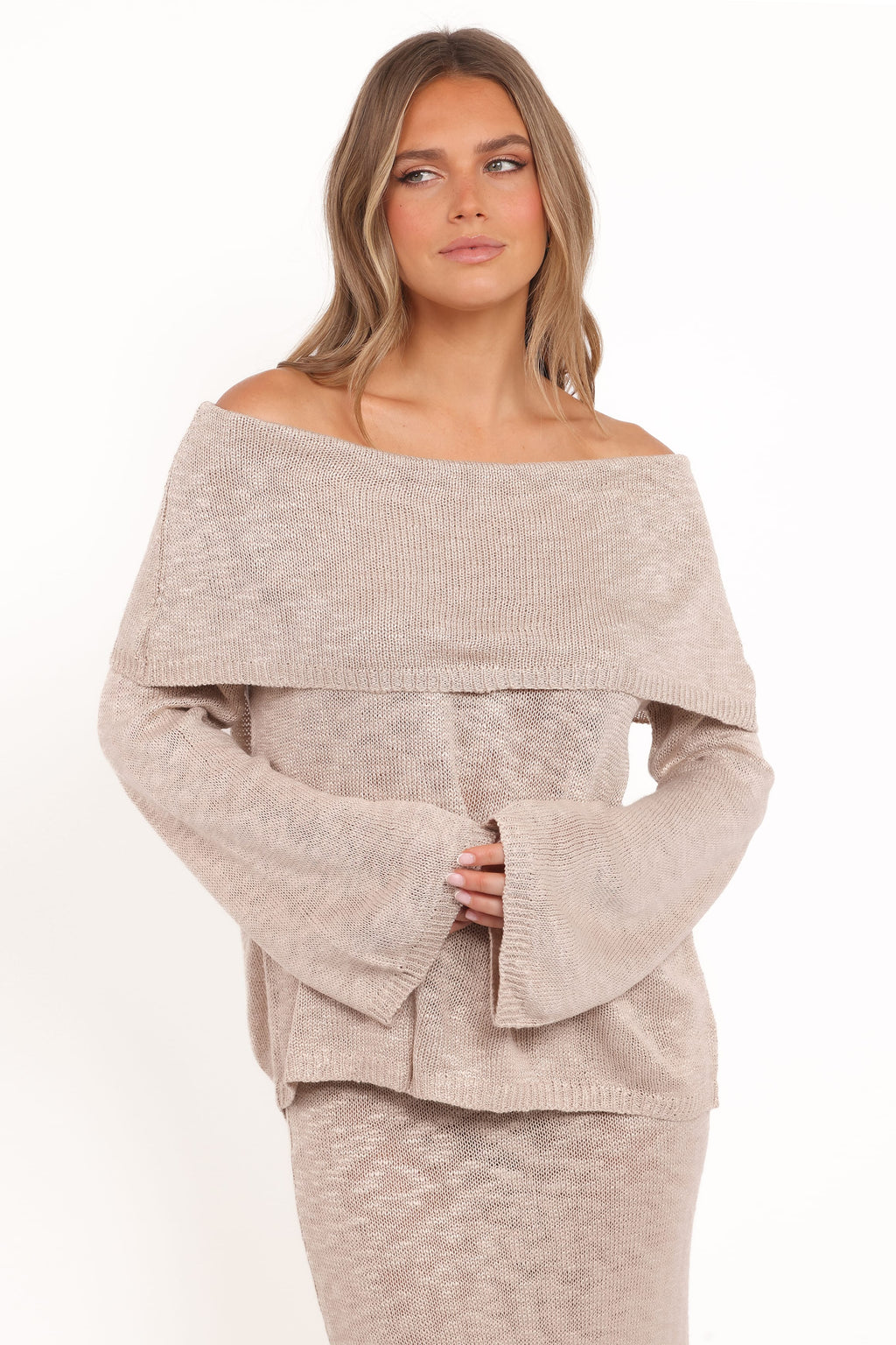 Indya — Off-Shoulder Knit Crop Top | Relaxed Fit | Beach & Resort