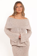 Indya — Off-Shoulder Knit Crop Top | Relaxed Fit | Beach & Resort