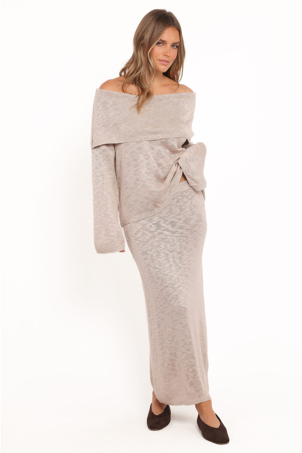 Indya — Off-Shoulder Knit Crop Top | Relaxed Fit | Beach & Resort