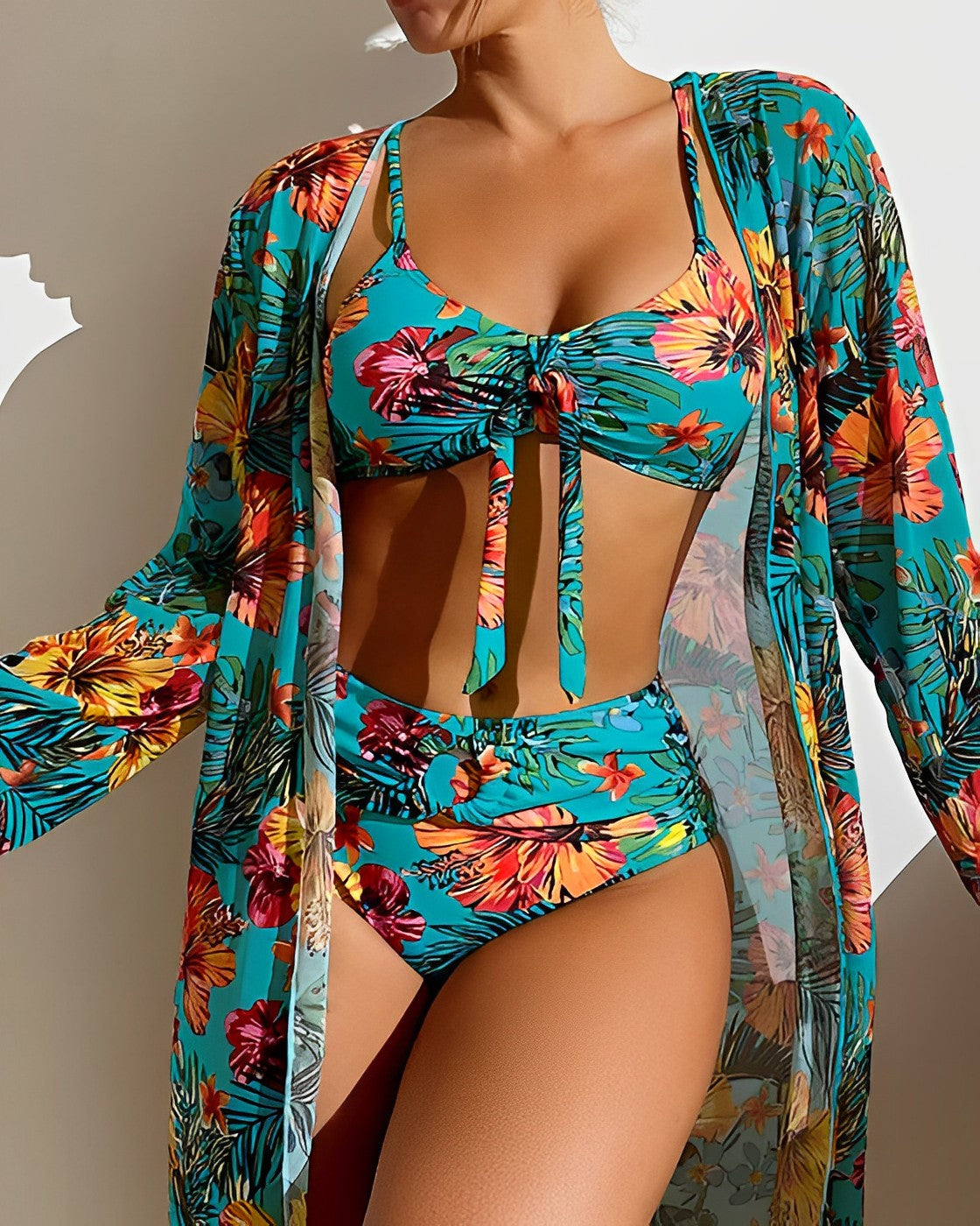 Juanita — Tropical Print Bikini Set | Adjustable Tie Sides | Vacation-Ready