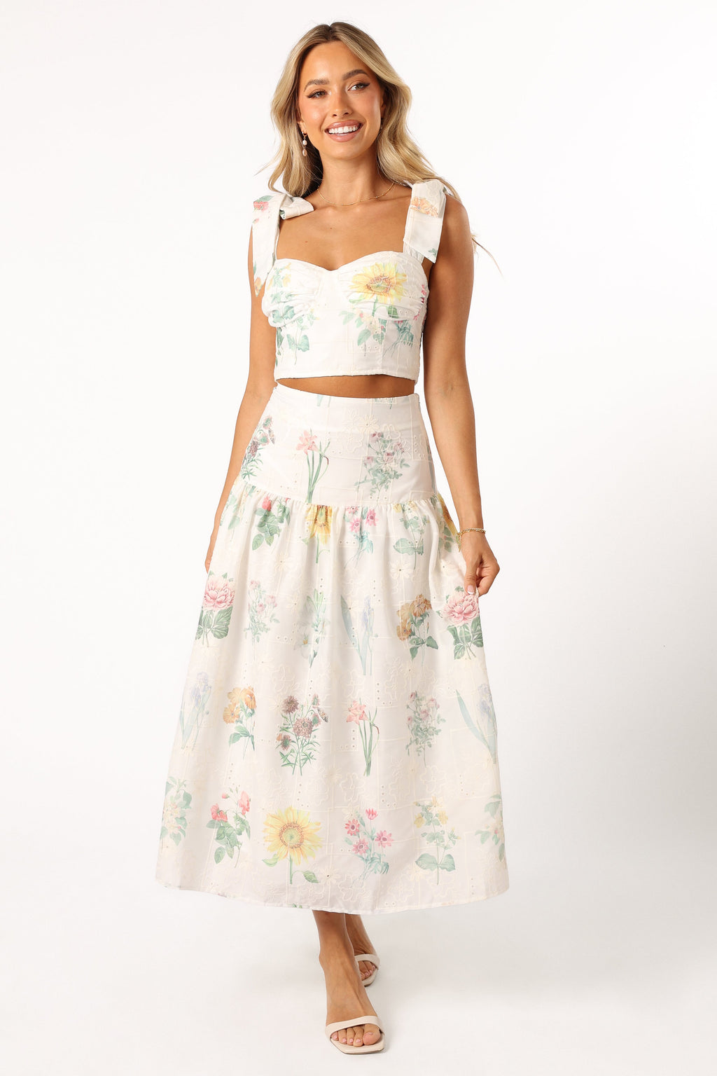 Kara — Floral Woven Two-Piece Set | Romantic Print | Summer Essential