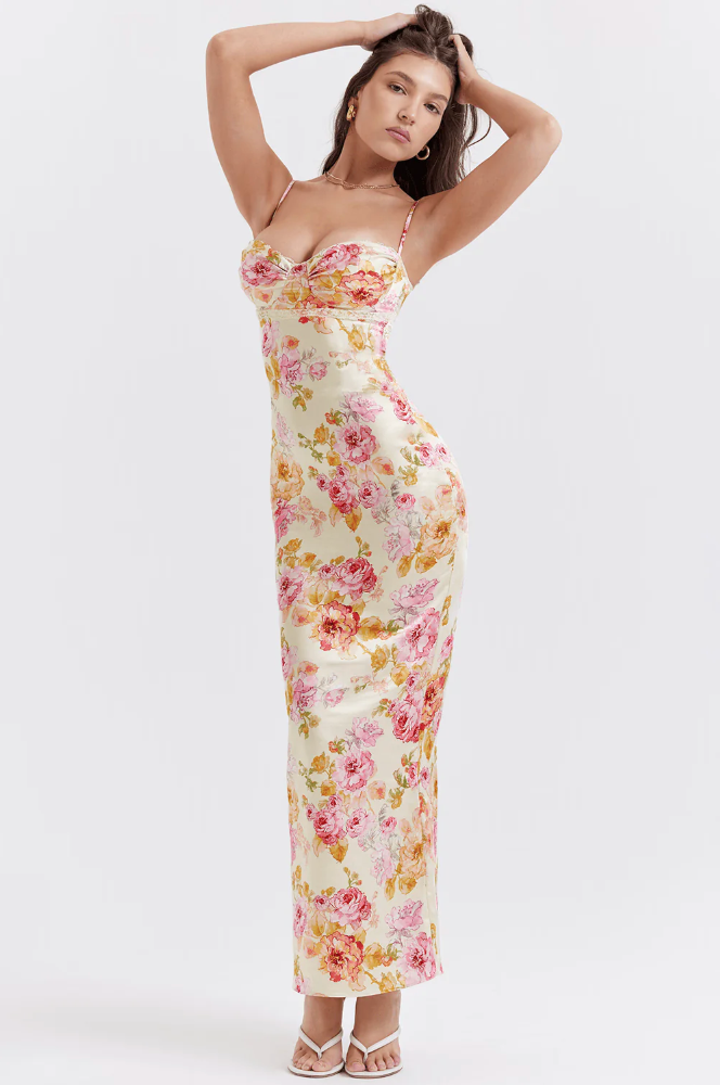 Katherine — Floral Spaghetti-Strap Woven Dress | Relaxed Fit | Summer Staple