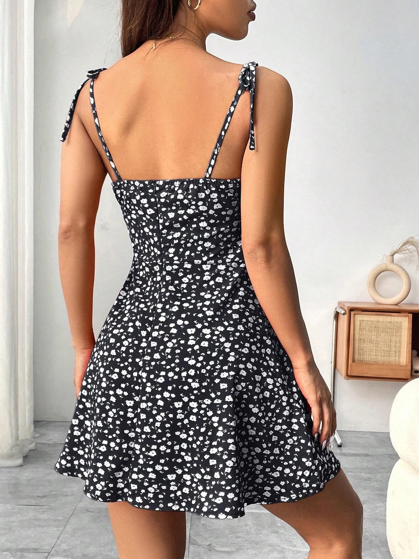 Floral A-Line Mini Dress — Women's | Fitted Bodice | Feminine Summer Essential