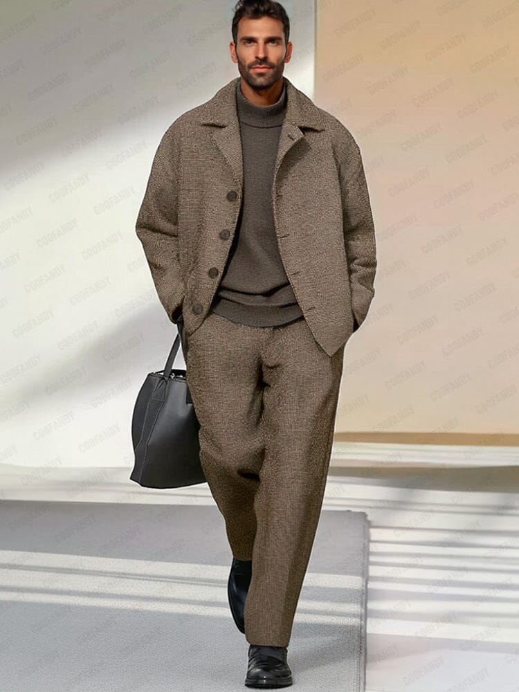 Woven Jacket & Pants Set — Men's | Relaxed Structured Fit | Elevated Lounge