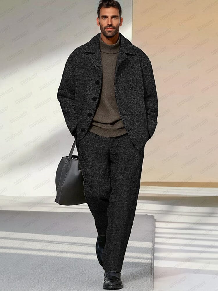 Woven Jacket & Pants Set — Men's | Relaxed Structured Fit | Elevated Lounge