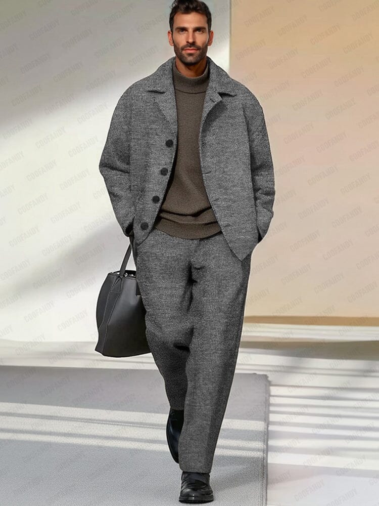 Woven Jacket & Pants Set — Men's | Relaxed Structured Fit | Elevated Lounge