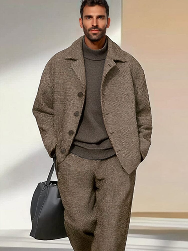 Woven Jacket & Pants Set — Men's | Relaxed Structured Fit | Elevated Lounge