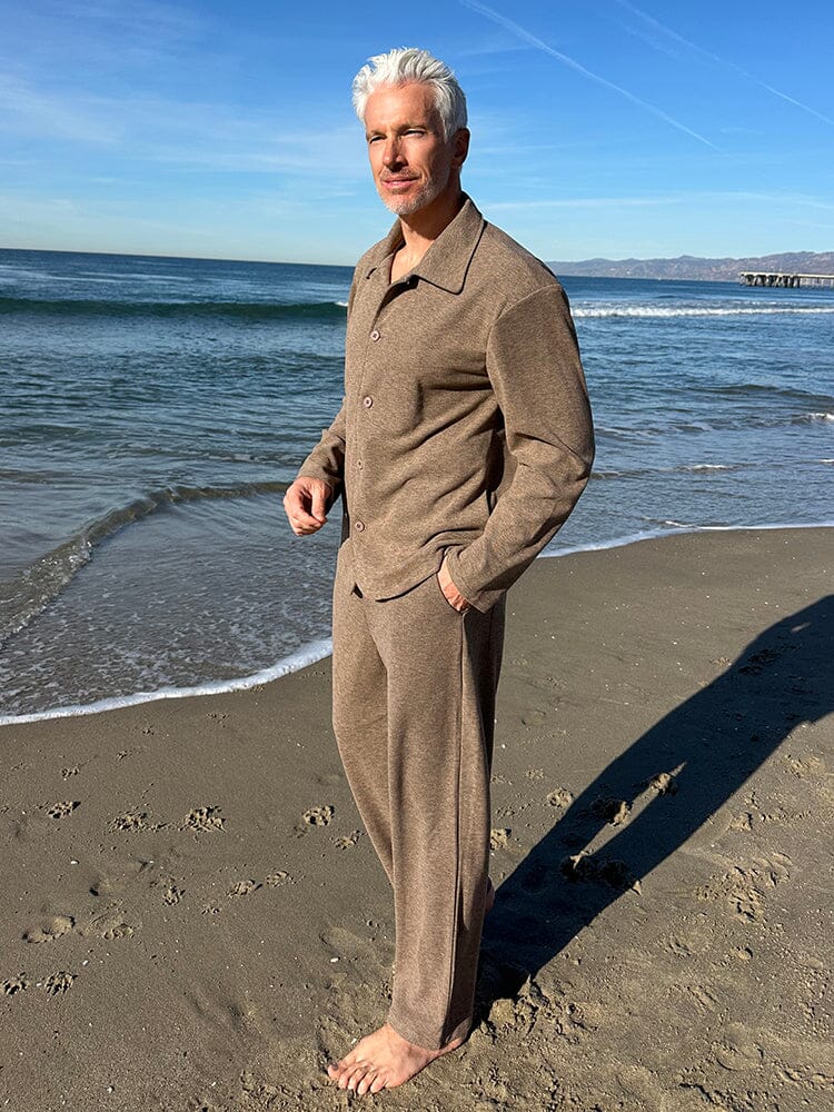 Woven Jacket & Pants Set — Men's | Relaxed Structured Fit | Elevated Lounge