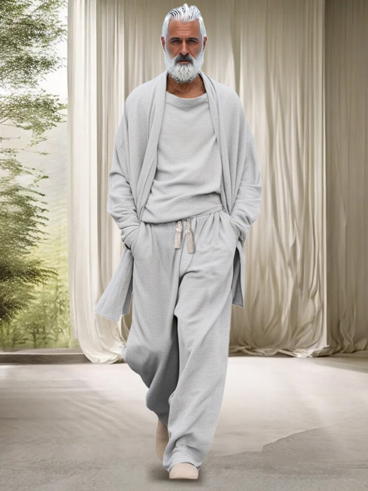 Stretch Woven Three-Piece Lounge Set — Men's | Relaxed Fit | Elevated Casual